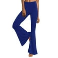 thumbnail image 1 of Pantalon Décontracté pour Femmes, Uni, Longueur Sport, Jambe Évasée, Taille Haute, 1 of 6