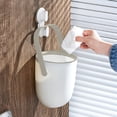 thumbnail image 4 of Mini Open Lid Trash Can Desktop Plastic Wastebasket Small Round Wastebasket Wall-mounted Trash Can Bathroom Kitchen Office Deals Of The Day Clearance, 4 of 9