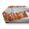 thumbnail image 3 of Orange Soft Flannel Fleece Blanket, Autumnal Color Vertically Striped Backdrop with Little Wildflowers Border, Cozy Plush for Indoor and Outdoor Use, 60" x 80", Orange Marigold White, by Ambesonne, 3 of 6