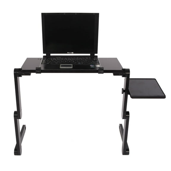 Zimtown 360° Adjustable Folding Bed Table Laptop Notebook Desk Table Fan Hole Stand Bed Tray