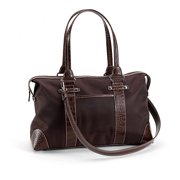 George Diaper Bag Faux Croco Tote Brown