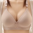 thumbnail image 3 of Womens Bras No Underwire Full-Coverage Bra Feature V-Neck Push-up Bra Style W-6 Beige XL, 3 of 8