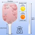 thumbnail image 4 of Pickleball Paddles Set Of 2, Fiberglass Surface, Love Romantic Valentine Print, 4 Balls & Bag, 4 of 5