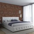 thumbnail image 4 of DHP Dean White Faux Leather Upholstered King Bed with Storage, 4 of 15