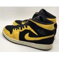 thumbnail image 3 of Ni - ke Ni - ke Air Jordan 1 Retro Mid Iconic Reverse Black Yellow Men's 9.5, 3 of 5