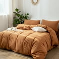MooMee Duvet Cover Set 100 Washed Cotton Linen Like Textured