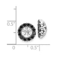 thumbnail image 3 of 14k White Gold Shared Prong Black Diamond Halo Stud 10mm Earring Jacket 0.72 Ct., 3 of 3