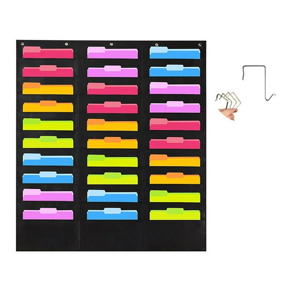30 Pockets Wall File Storage Pocket Chart Wall Hanging File Organizer Holder for Holding File Paper Magazine Books Mails
