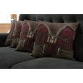 thumbnail image 5 of Ambesonne Gothic Throw Pillow Cover 4 Pack, Mysterious Room Castle, 24", Black and Red, 5 of 5