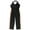 Black - deepblack, variant on $89 Womens New 1507 Black Varsity Stripe Split Legs Jumpsuit XXL B+B