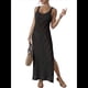 thumbnail image 1 of Vestidos Playeros de Crochet para Mujer, Sin Mangas, con Abertura Lateral, Largos, Negros, Talla Única, 1 of 8