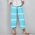 thumbnail image 4 of Pantalones de Mujer Traje Verano Cómodo de Moda Impreso Pantalones Recortados, Pantalones Elásticos Casuales, 4 of 5