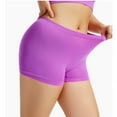 thumbnail image 3 of GlTpooo Women's Plus Size Boxer Briefs Cotton Boyshorts Seamless Stretchy High Waisted Panties Underwear Bottom Purple 3XL, 3 of 3