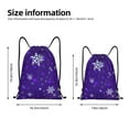 thumbnail image 2 of Japuie Dark Purple Snowflakes Print Drawstring Backpack,Drawstring Bags, Draw String Back Bag,Sport Gym Bag for Sports, Gym, Travel, Swimming, Beach -Small, 2 of 7