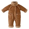 thumbnail image 2 of akafmk Baby Romper Winter Warm Fleece Lined Rompers Stand Collar Button Up Thickened Warm Outdoor One Piece Snowsuit, Size 1-2 Years, 2 of 7