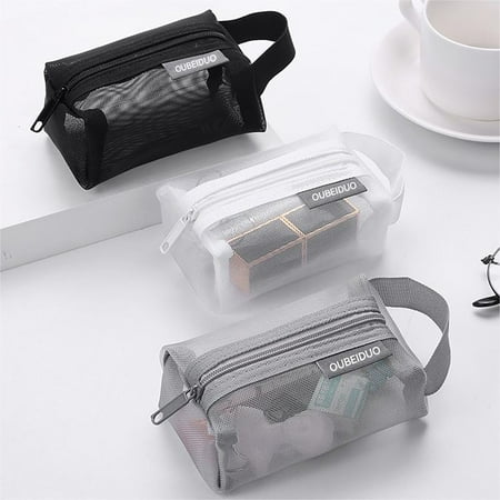 

DBYLXMN Nylon Three Square Mesh Purse Large Capacity Key Card Bag Transparent Storage Bag under Bed Linen Storage