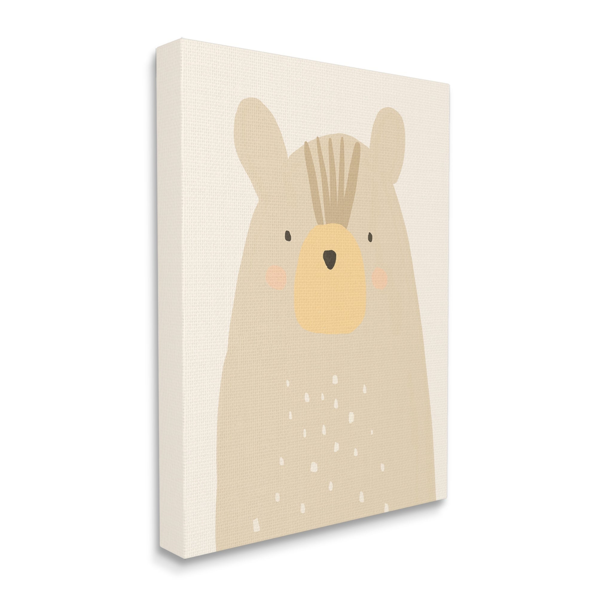 Stupell Industries Charming Brown Bear Casual Style Animal Drawing Graphic Art Gallery Wrapped Canvas Print Wall Art, Design by Heather McLaughlin
