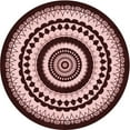 thumbnail image 1 of Ahgly Company Machine Washable Indoor Round Transitional Chocolate Brown Area Rugs, 5' Round, 1 of 1