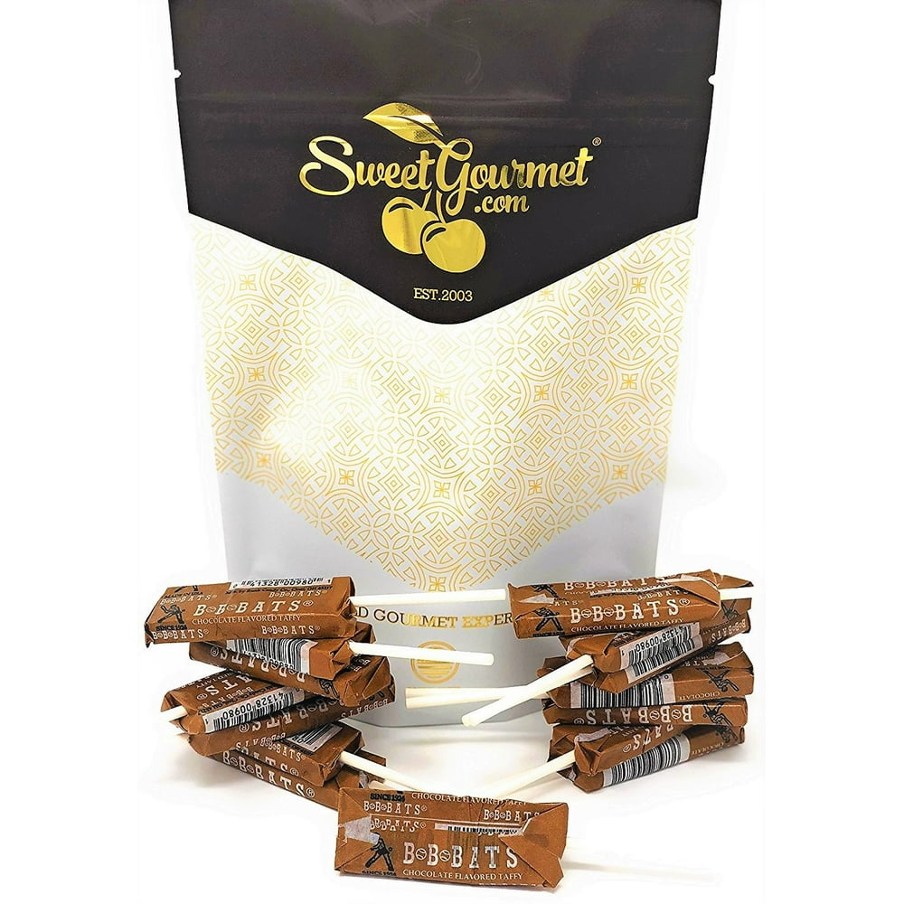 BBBats Original Taffy Chews, Chocolate Flavor Pops Suckers Bulk