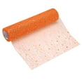 thumbnail image 1 of Caminito de mesa Uxcell naranja, 11" x 45 pies, decoración de malla metálica con lentejuelas, 1 of 6