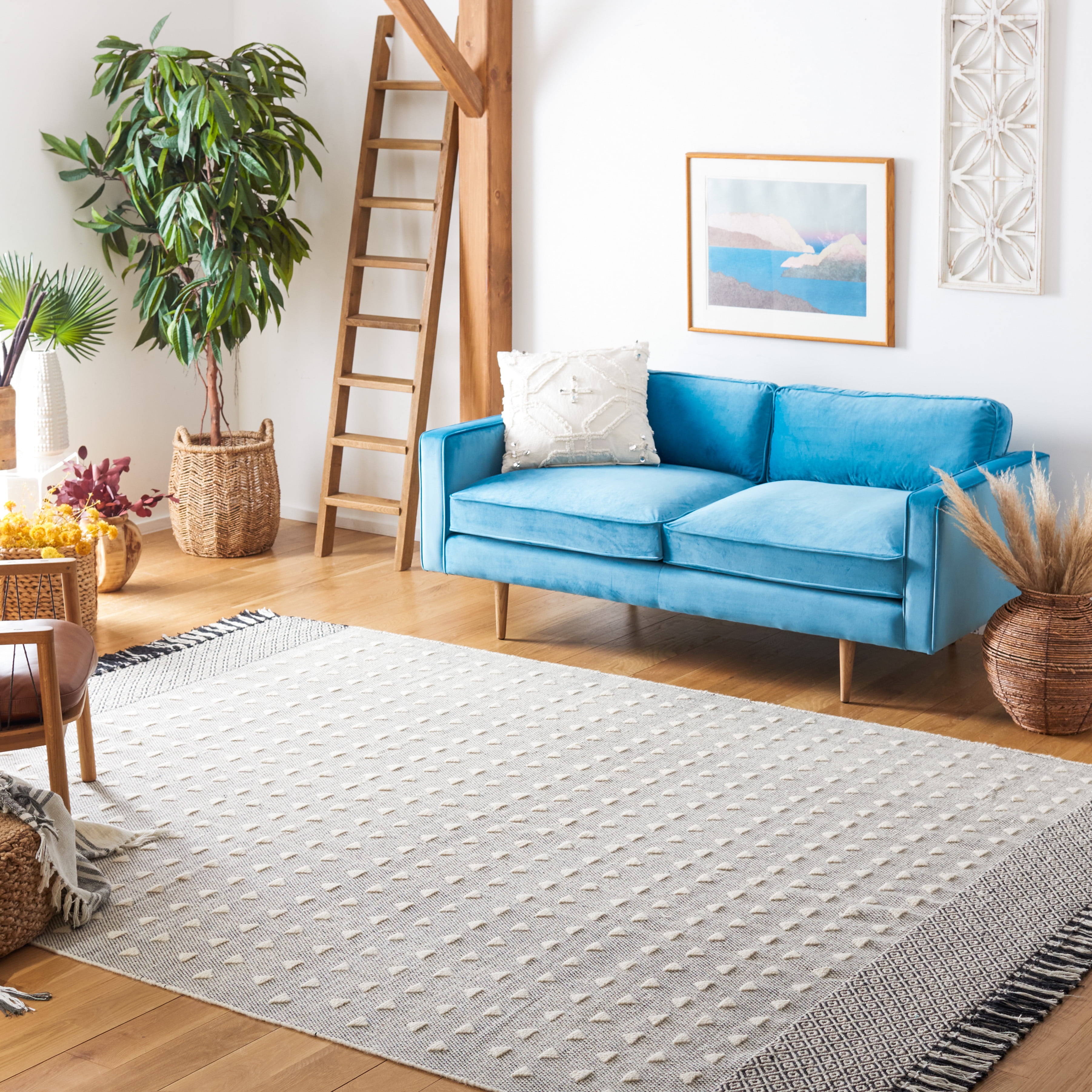 SAFAVIEH Vermont Wyatt Geometric Area Rug, Ivory/Black, 5' x 8'