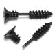 thumbnail image 2 of 1 par de pendientes de tuerca de tornillo de acero inoxidable punk para mujer, joyería negra oso de fresa Hogar, 2 of 5