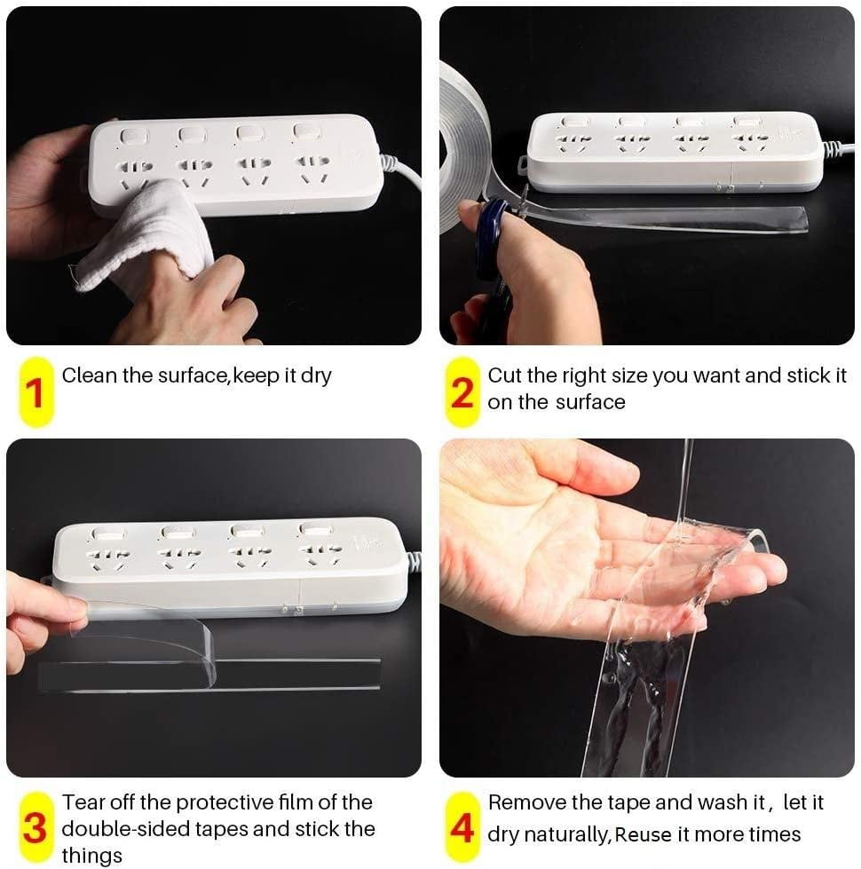 Ruban Antidérapant Transparent, Plus Clair Et Confortable (2,5 Cm De Large X 482,6 Cm De Long