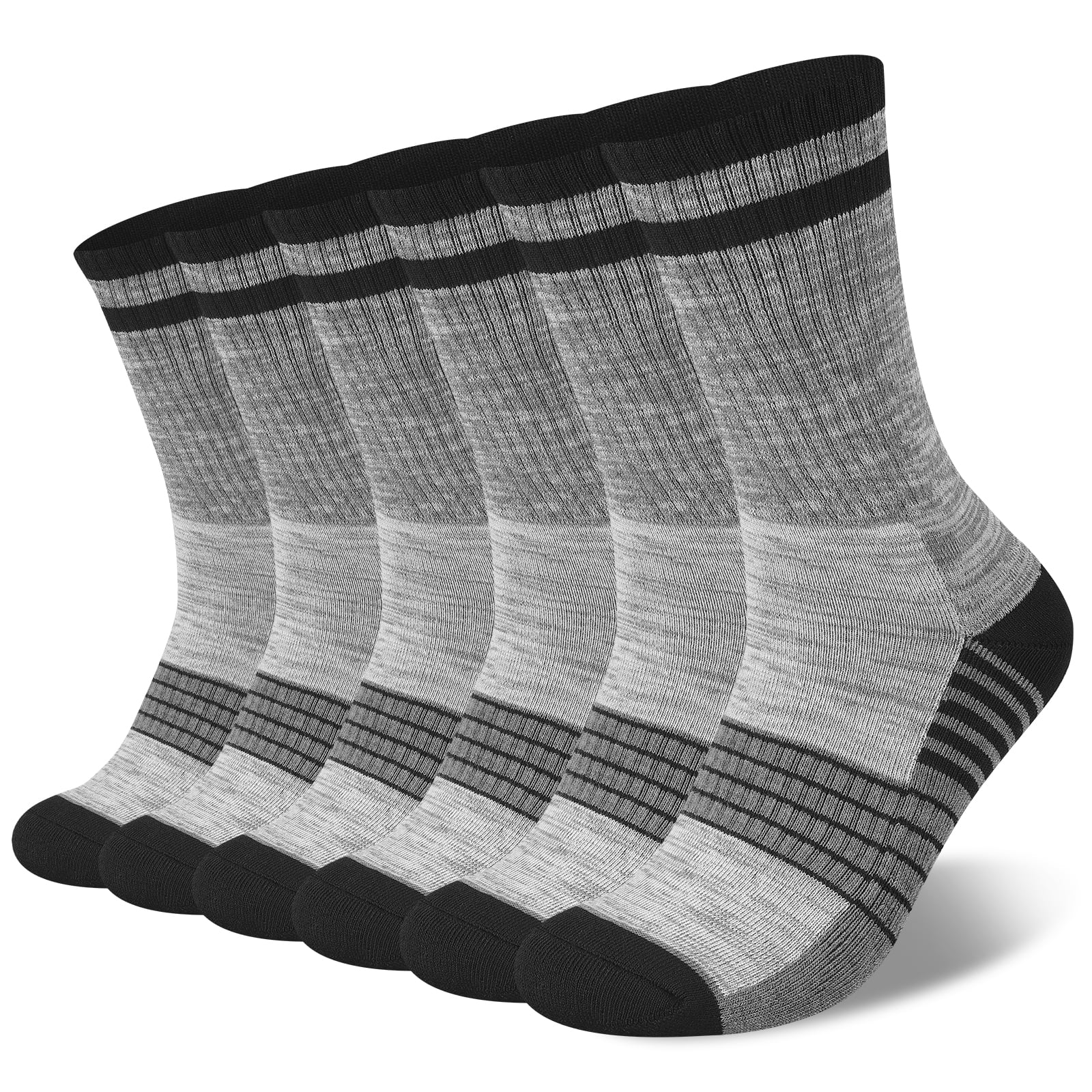 COOPLUS Mens Hiking Crew Socks Men Running Breathable Socks 3 Pairs