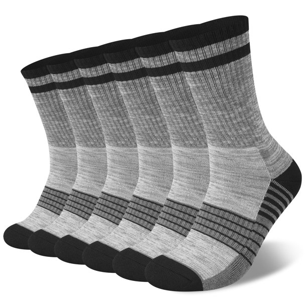 COOPLUS Mens Hiking Crew Socks Men Running Breathable Socks 3 Pairs