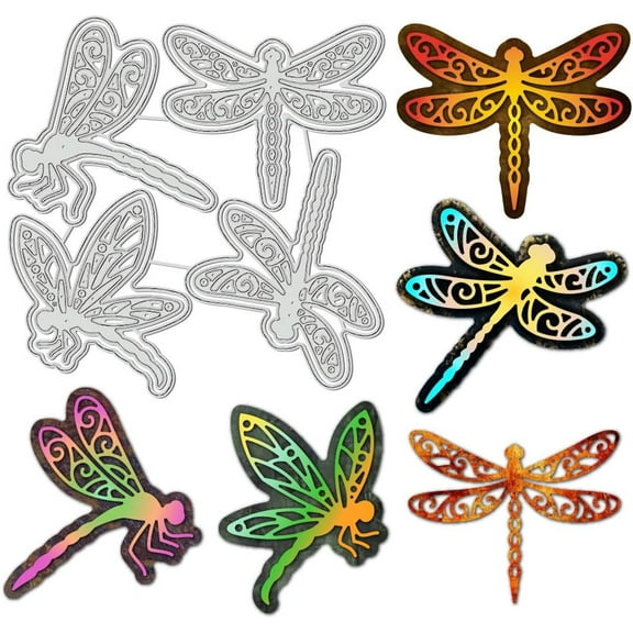 Dragonfly Carbon Steel Cutting Dies 5.4x5.4inch Animals Theme Embossing Stencils Die Cuts for Card Making Photo Decorative Paper Scrapbooking 0.08cm Thick