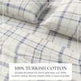 thumbnail image 2 of Great Bay Home 4-Piece 100% Turkish Cotton Flannel Sheet Set, Queen, Cool Plaid, 2 of 6
