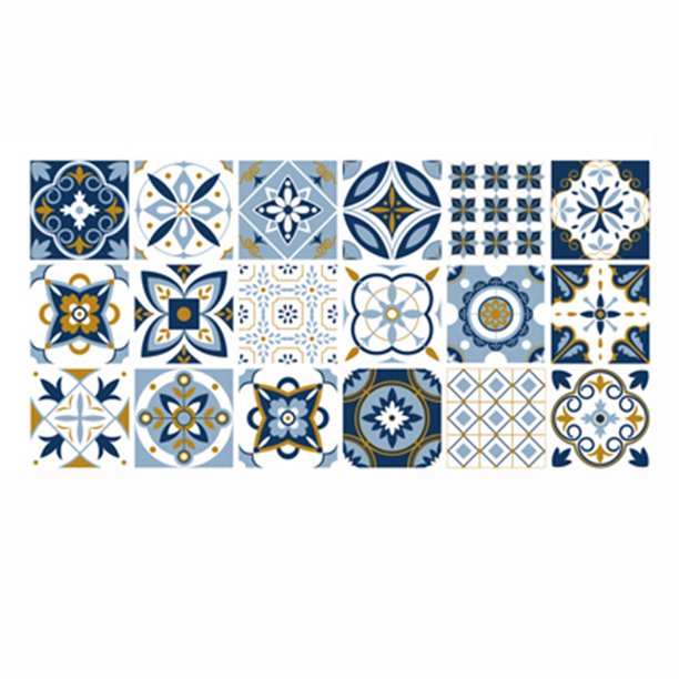 Calcomanías Para Azulejos Pegatinas de suelo de baldosas retro Baño Cocina Calcomanías de pared impermeables (HZ012)