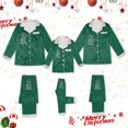 thumbnail image 5 of Family Silk Satin Christmas Pajamas Matching Sets Lightweight Long Sleeve Button down Shirt and Pants Xmas Pjs Jammies 2 Piece Soft Solid Holiday Sleepwear with Pocket Dark Green, 5 of 7