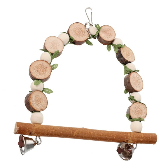 Raindrops Wooden Bird Swing Toy for Parakeets and Cockatiels Assorted Color Safe Material