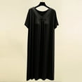 thumbnail image 5 of HomeGardon,Nightgowns for Women Sleepwear,Fashion Women Summer Solid Color V-Neck Short Sleeved Pleated Front Dress Nightgown,L-XL, 5 of 5