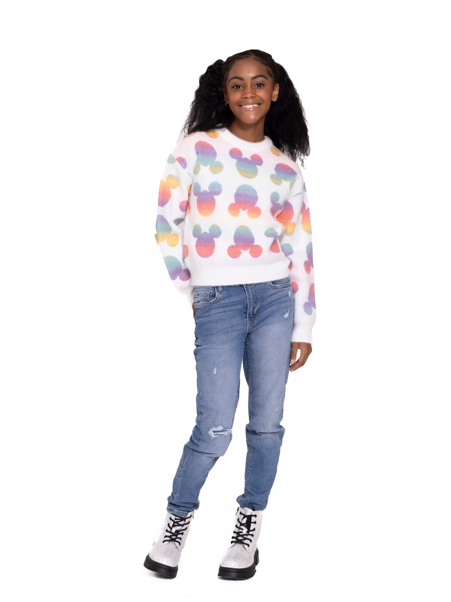 Disney Minnie Mouse Girls Holiday Sweater, Sizes 4-16