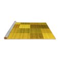 thumbnail image 2 of Ahgly Company Machine Washable Indoor Round Checkered Yellow Modern Area Rugs, 4' Round, 2 of 4