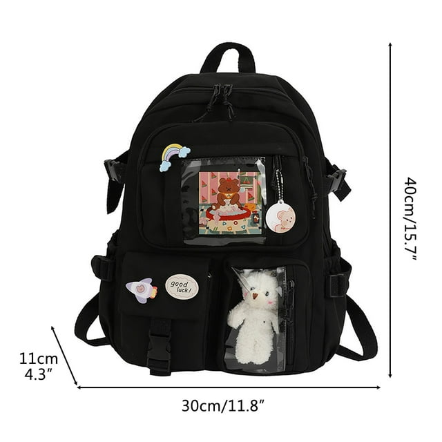 Kawaii Backpack Japanese School Bag Multi Pocket School Bag Large Capacity Backpack Kawaii Backpack Large Capacity Cute Bear Accessories Backpack For School Multi Pocket Japanese