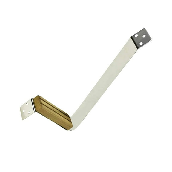 MARINE CITY Teak Mast Step, Stainless Steel, 12 Inch x 5 Inch, Anti-Skid Teak Pad, Corrosion Resistant, for Boats, Yachts, Ships Pack of 1