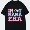 thumbnail image 3 of Black T Shirt With Colorful In My Mama Era Text And Butterfly Print For Casual Wear, 3 of 4