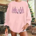 thumbnail image 6 of Towmus Plus Size Christmas Sweatshirt for Women Cute Long Sleeve Pink Christmas Tree Printed Fall Winter Pullover Tops, 6 of 6