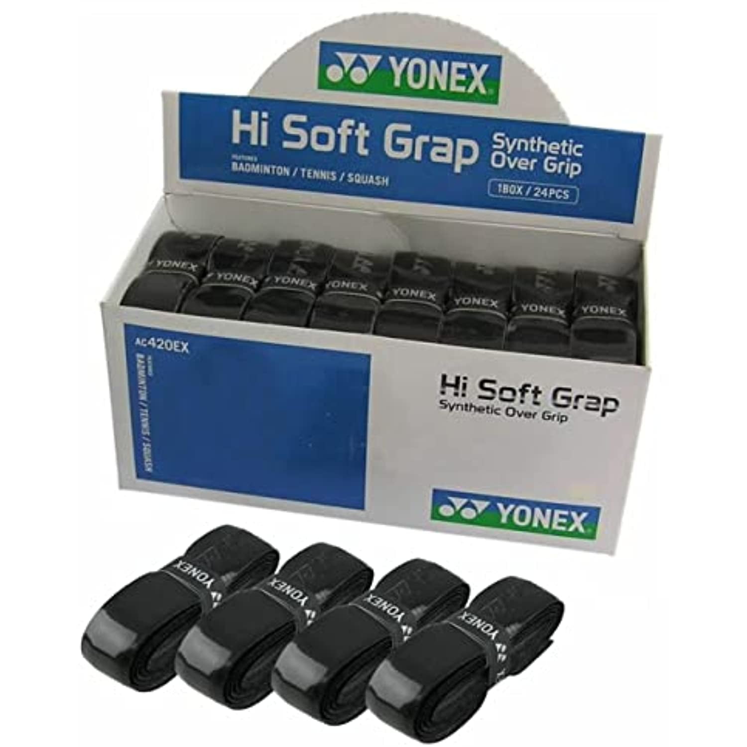 Yonex Basic Grip Tape Hi Soft Grap 2 Grips White Tennis Badminton Squash 
