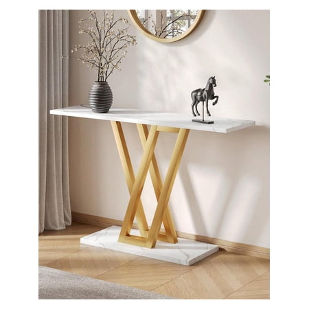 43-Inch Console Table For Entryway, Industrial Narrow Sofa Table For Living Room, Hallway, Foyer