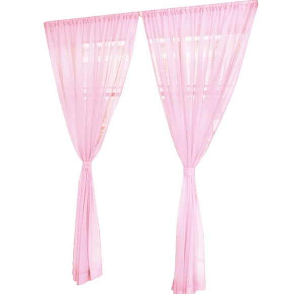 ziyahi Solid Color Wedding Organdy House Decor Door Window Tulle Voile Drape Sheer Colorful Curtain
