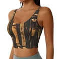 thumbnail image 2 of Fotbe Ancient Egyptian Hieroglyph Sujetador Deportivo Largo sin Aros para Mujer con Almohadillas y Soporte Medio, Transpirable y Absorbente, Camiseta Tipo Chaleco o Tank Top-Small, 2 of 8