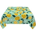 thumbnail image 3 of Lemon Table Cloth 54 Inch - Yellow and Teal Tablecloth Round Fruit Table Covers for Party Kitchen Picnic Dining Decor, 3 of 8