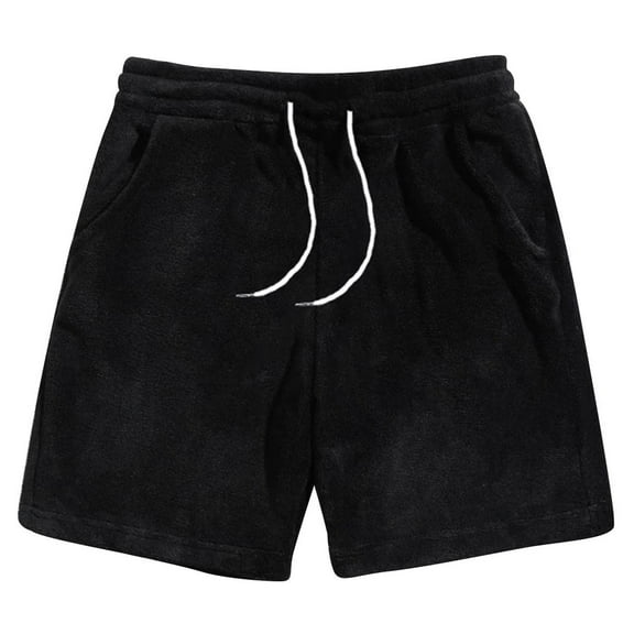 COSFO Casual Mens Basketball Shorts Solid Elastic Waist Shorts with Pockets Loose Mens Shorts