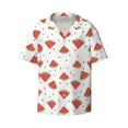 thumbnail image 3 of Goofa Hand Drawn Watermelon Printed Men's Casual Short-sleeved Shirt,Lightweight Breathable Button-down,Summer Casual men's top,Versatile Fashion shirt-Large, 3 of 7
