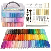 Polymer Clay, 60 Colors Shuttle Art 1.2 oz/Block Oven Bake Modeling Clay Kit with 19 Sculpting Clay Tools and Accessories, Non-Stick, Non-Toxic, Ideal DIY Craft Gifts for Kids