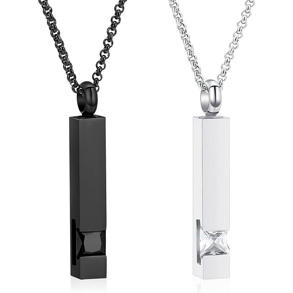 Cremation Jewelry Urn Pendant Necklace for Women Men Cube Memorial Lockets Stainless Steel 2pcs Urn Necklace Ashes Jewelry Keepsakes Gifts